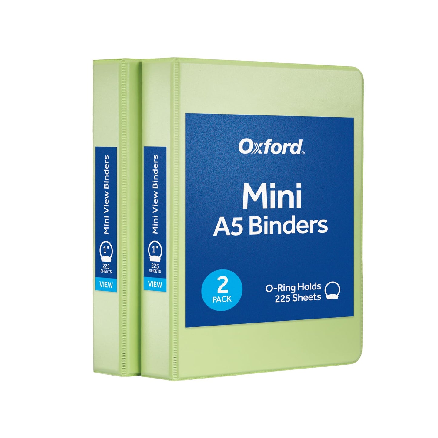 Oxford Mini View Binders, 1" Round Rings, Small Binders for School or Office, Holds A5 Size Paper, 2 Clear Pockets, PVC-Free, Non-Stick, 5.5 x 8.5