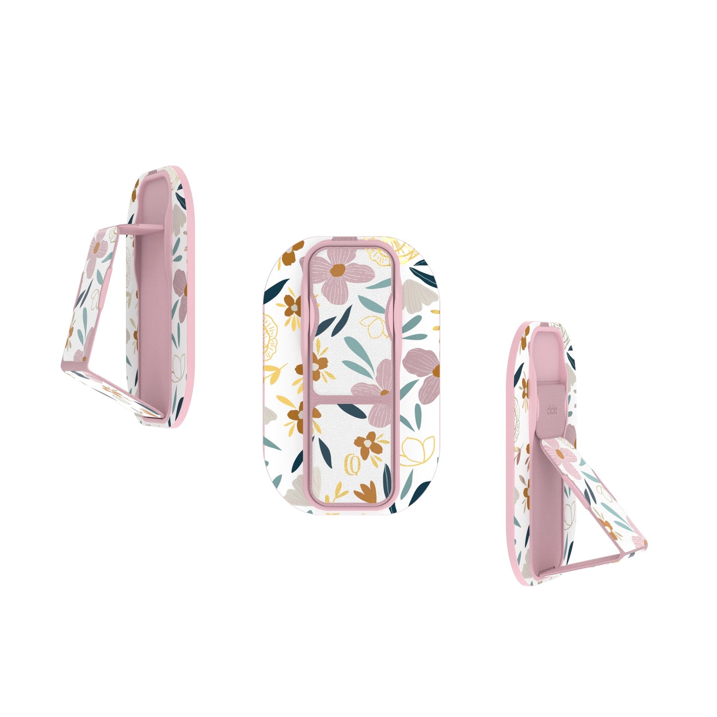 Carson & Quinn Professional CLCKR Stand & Grip | Pink Leilani Floral Collection | Universal Fit Compatible with iPhone 12-15 Pro Max | Magnetic