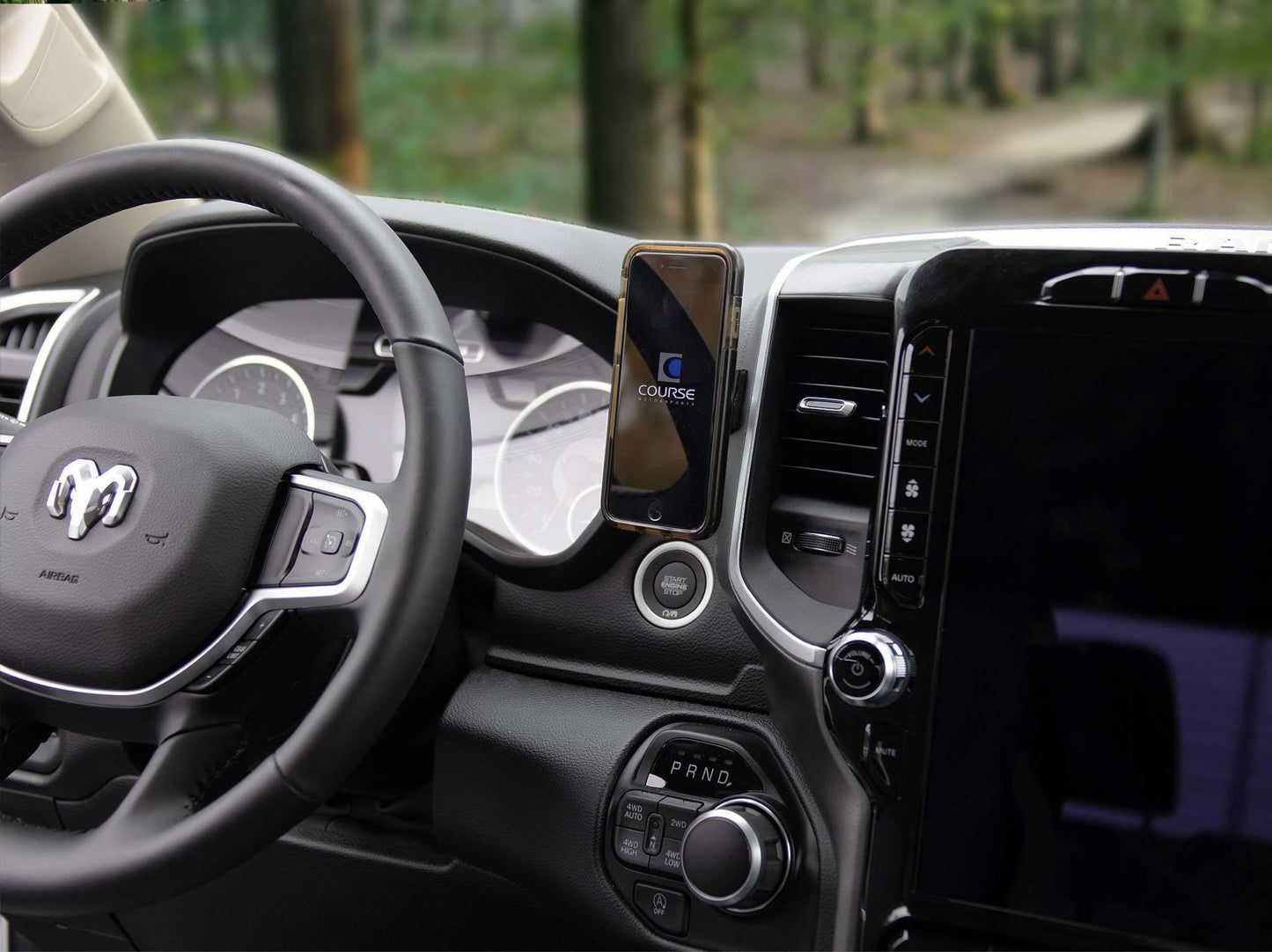 Course Motorsports Direct Fit Phone Mount - Dodge Ram 1500/2500/3500/4500/5500 (2019+) *See Product Description for Fitment Guide* - Right - Wireless