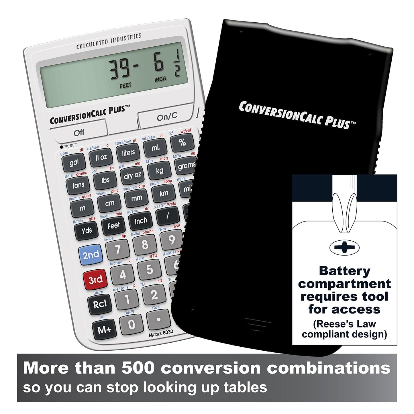 Calculated Industries 8030 ConversionCalc Plus Ultimate Professional Conversion Calculator Tool for Health Care Workers, Scientists, Pharmacists