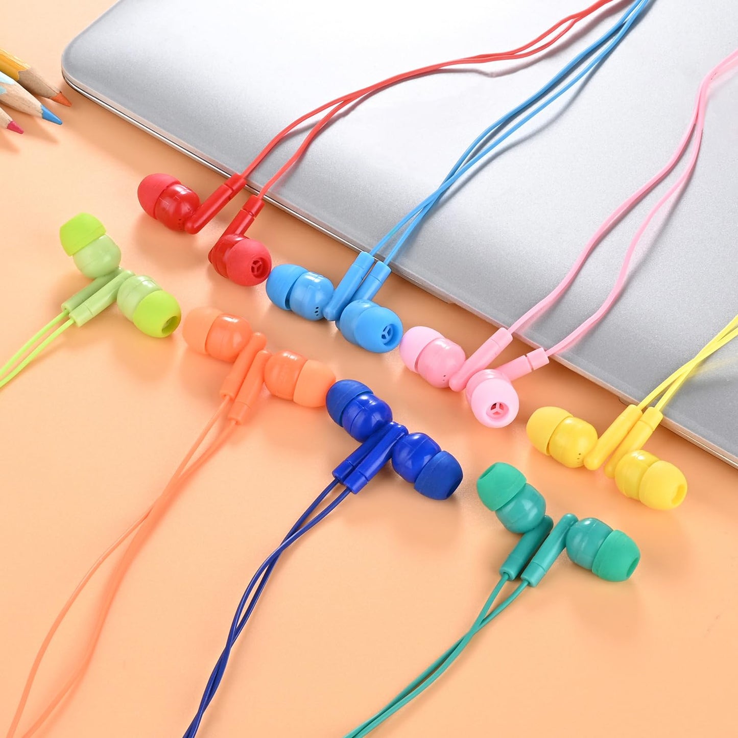 XOSDA 50 Pack Earbud Bulk Kids Headphone for Classroom School, Wholesale Class Room Students Wired Earphones with 3.5 mm Jack for Computers Chromebook
