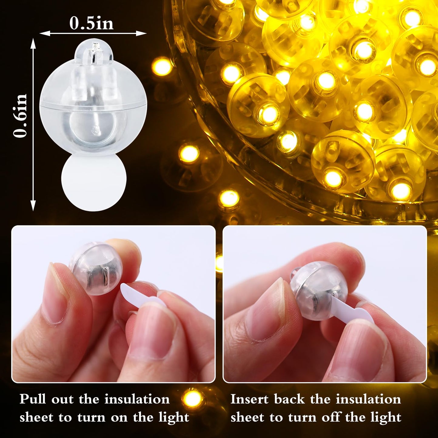 FWYWNL 50pcs Balloon Lights,Round LED Ball Lamp for Latex Balloon Paper Lantern Party Wedding Christmas Halloween Decorative?Long Standby Time