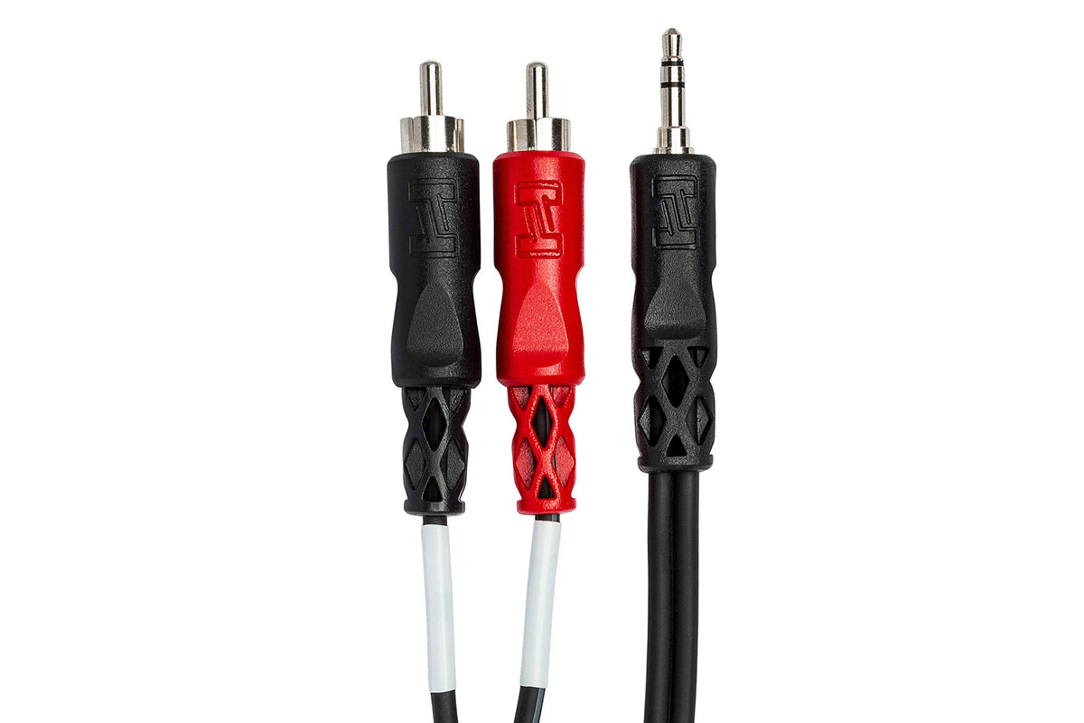Hosa CMR-225 Stereo Breakout Cable - 3.5mm TRS Male to Left and Right RCA Male - 25 Foot
