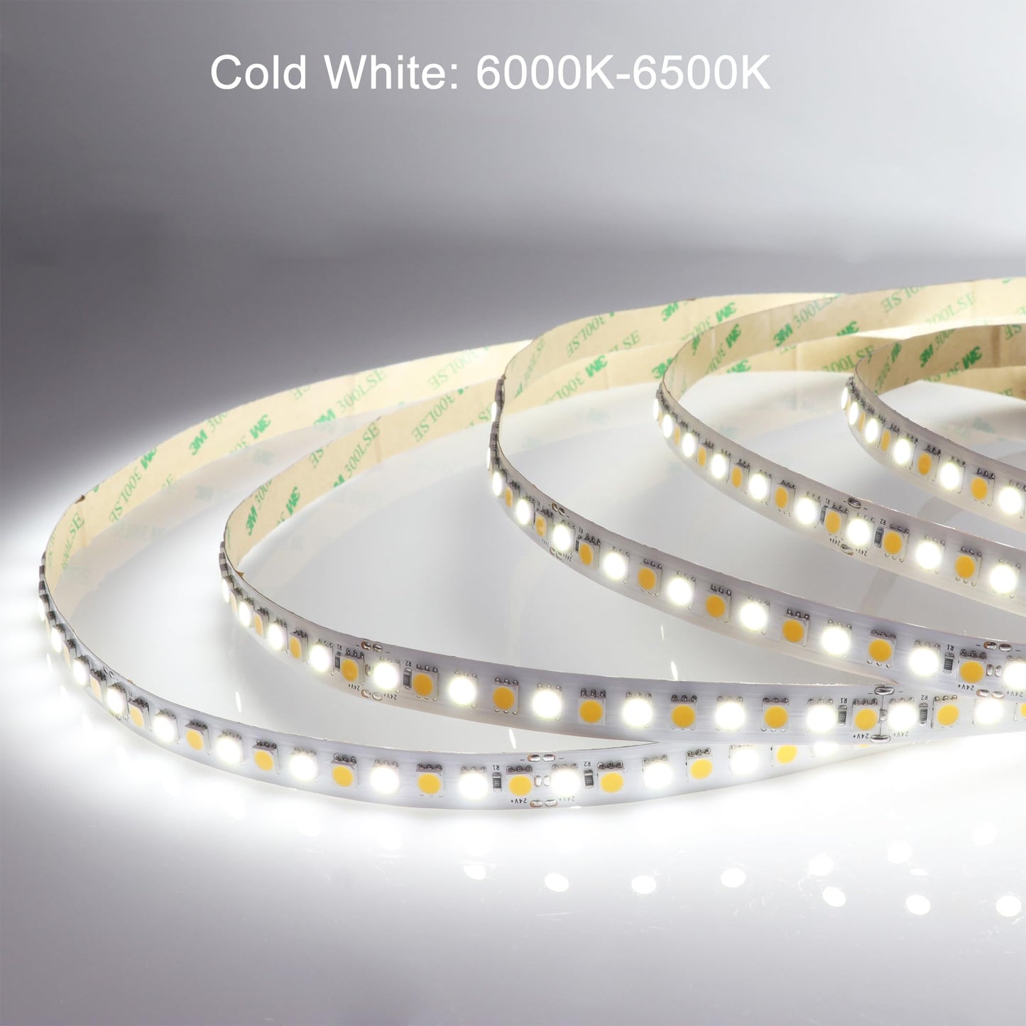 LEDENET CCT Tunable White LED Strip Lights High Density 600LEDs SMD 5050 DC 24V Warm Daylight White Adjustable 2800K-6500K Flexible Light Strips