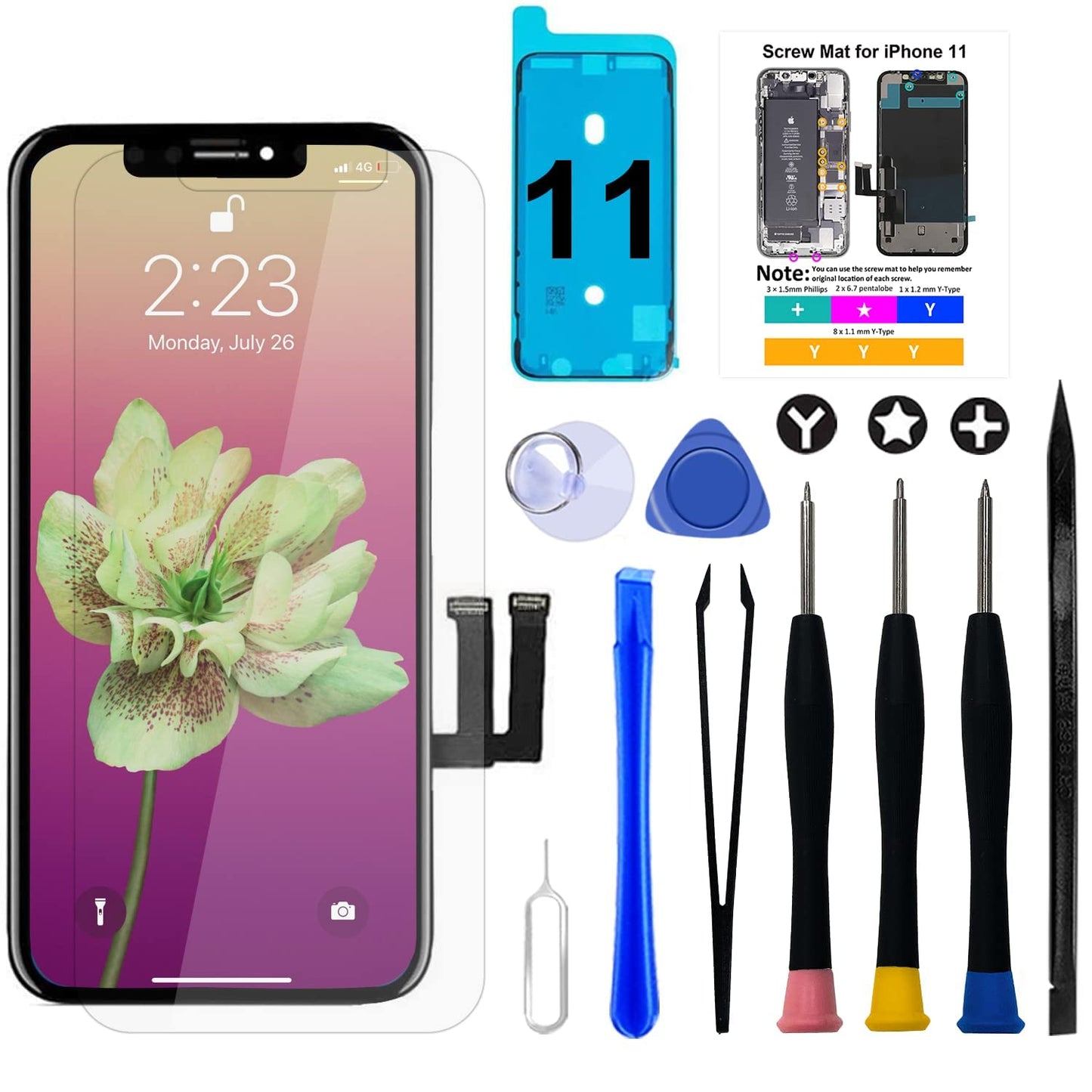 for iPhone 11 LCD Screen Replacement Kit 6.1"FHD Display Digitizer Assembly