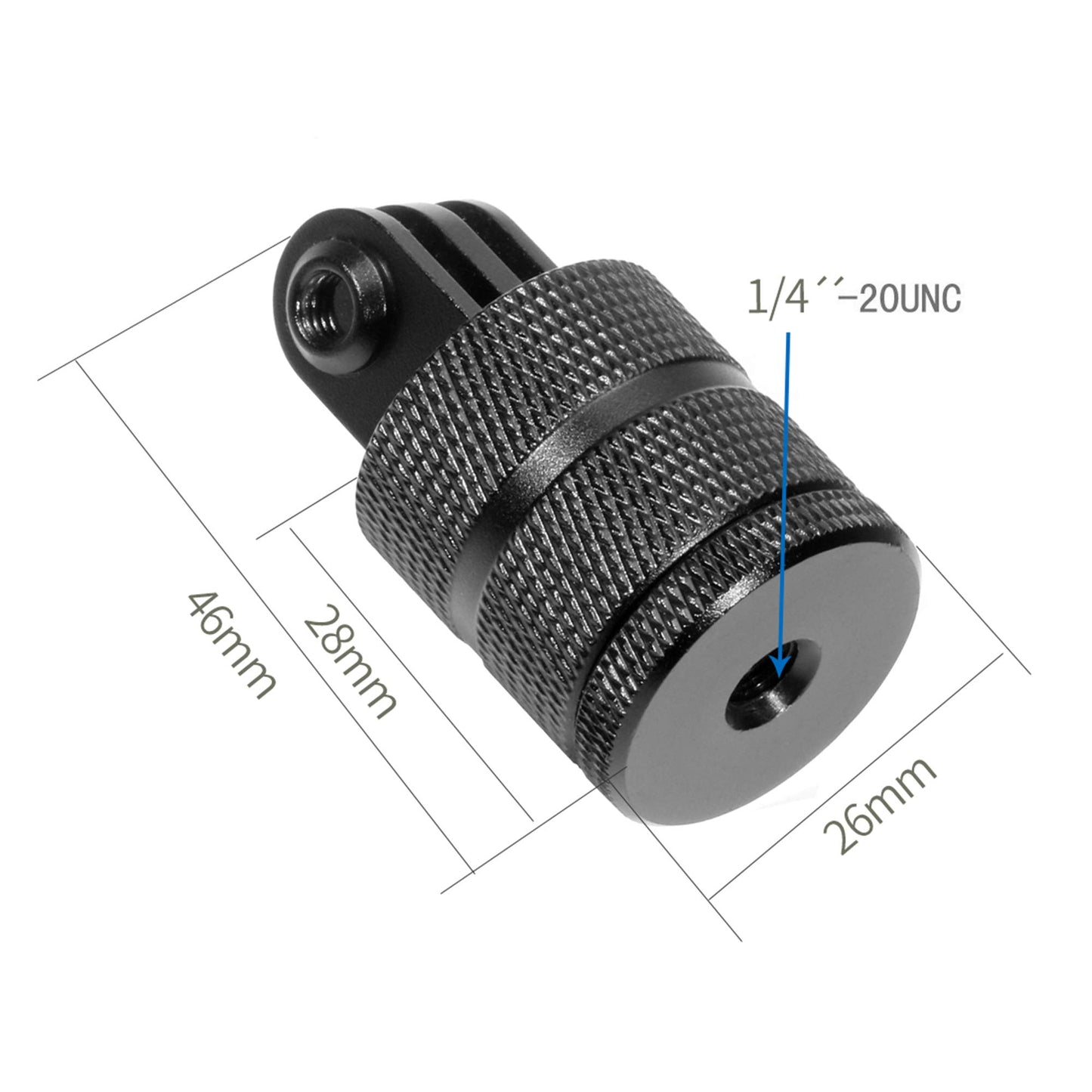 360 Degree Rotation Tripod Mount Adapter, Aluminum 1/4 inch 20 Camera Mount Compatible with GoPro 13/12 Black,Hero10/ 9/8/ 7/6/ 5/ Series,DJI, XiaoYi