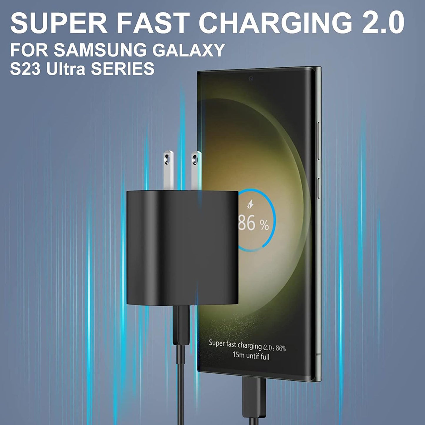 45W USB C Charger,Fast Charger with USB-C Cable for Samsung Galaxy S25 Ultra/S24 Ultra/S24+/S23 Ultra/S23+/S22 Plus/S20, Tab S9/S8 Ultra