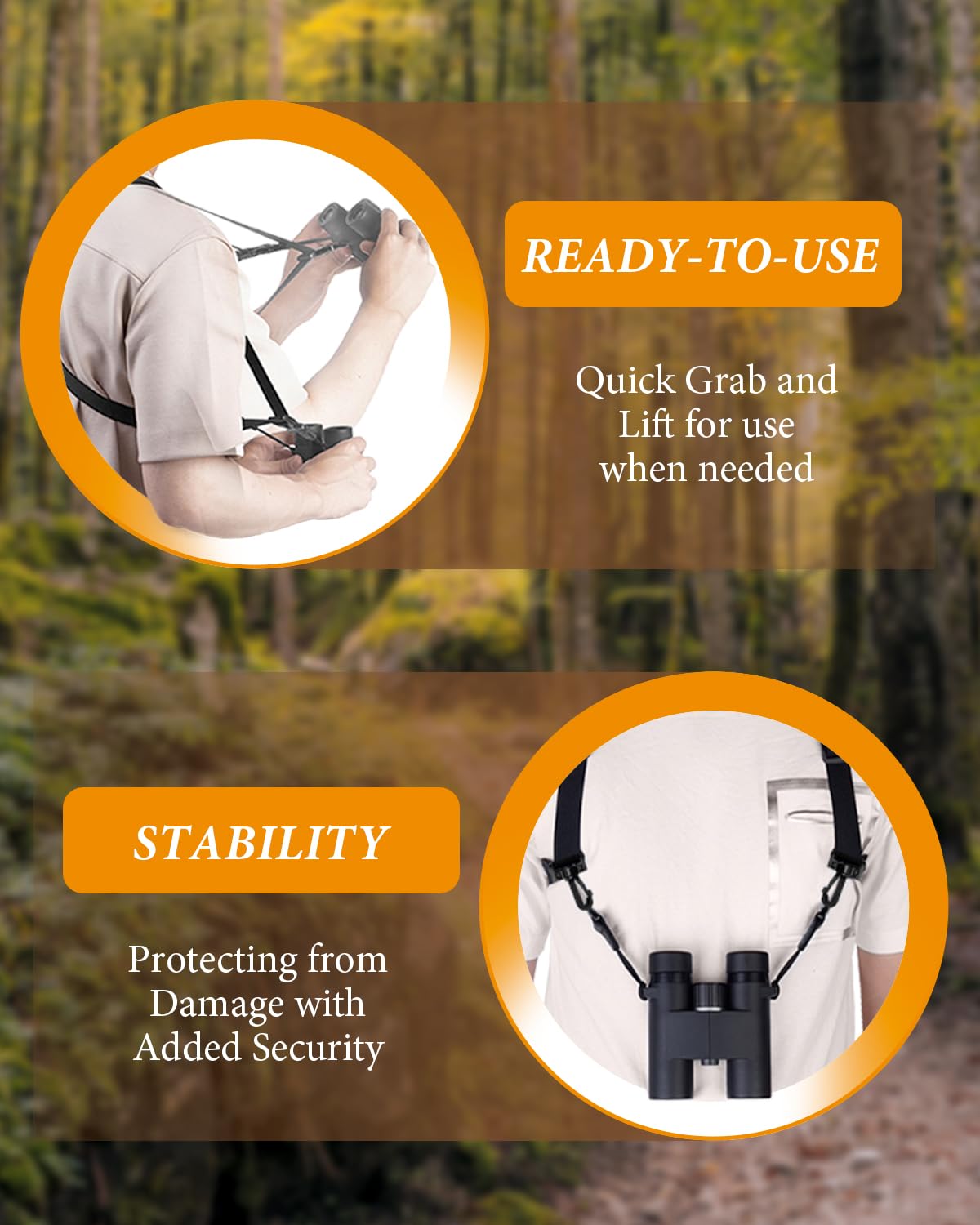 Binocular Harness Strap for Hunting, X-shaped Decompression Binocular Straps for Birding, Binocular Straps Harness, Suitable for Outdoor Camping