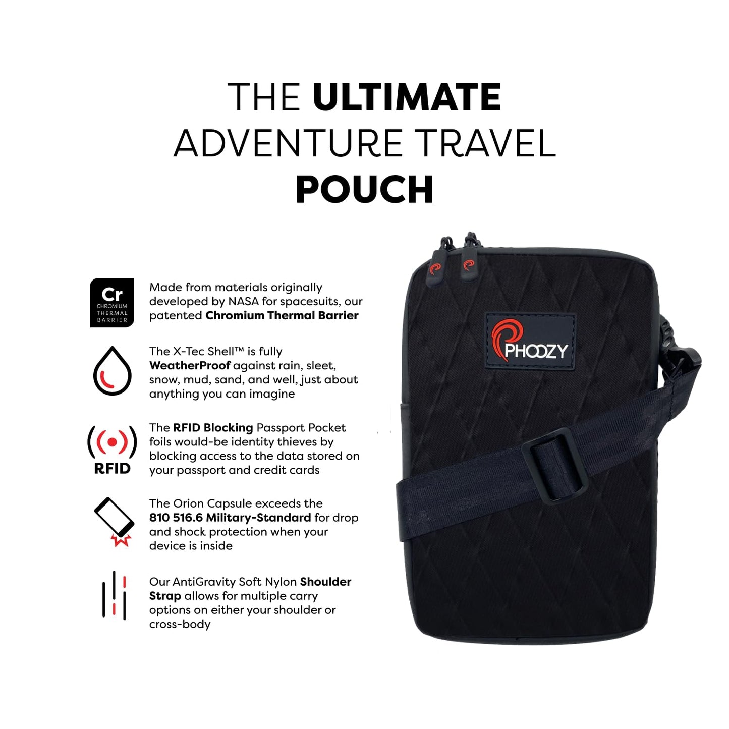 PHOOZY Orion Thermal Phone Pouch with NASA Insulation Technology - Insulated Case for Cold Weather Extends Battery Life 4X - Sauna Protector for Heat