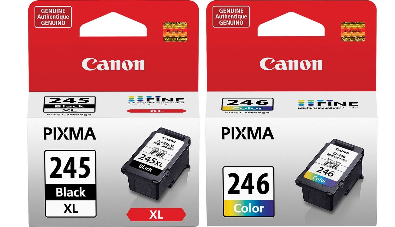 Canon PG-245 XL High Capacity Black Ink Cartridge (8278B001) CL-246 Color Ink Cartridge (8281B001)