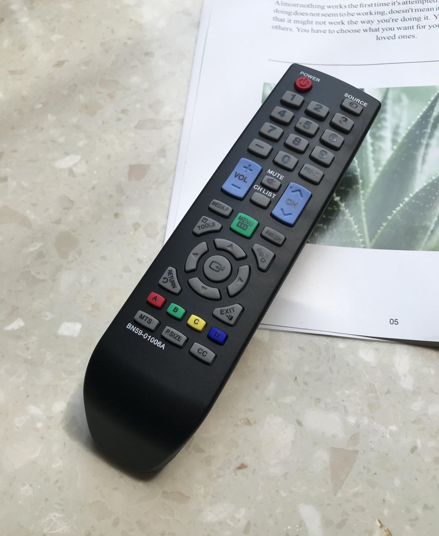 Replacement Remote Control for Samsung LN32C350 PN59D530 LN32D403 LN32D405E5DXZA Smart LCD TVs