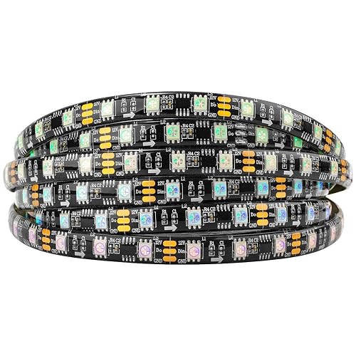 BTF-LIGHTING WS2811 Addressable LED Strip Ultra Bright 5050SMD RGB 60LED/m 20Pixels/m Multi-Colored Light Total 300LED 100Pixels 16.4FT DC12V IP65