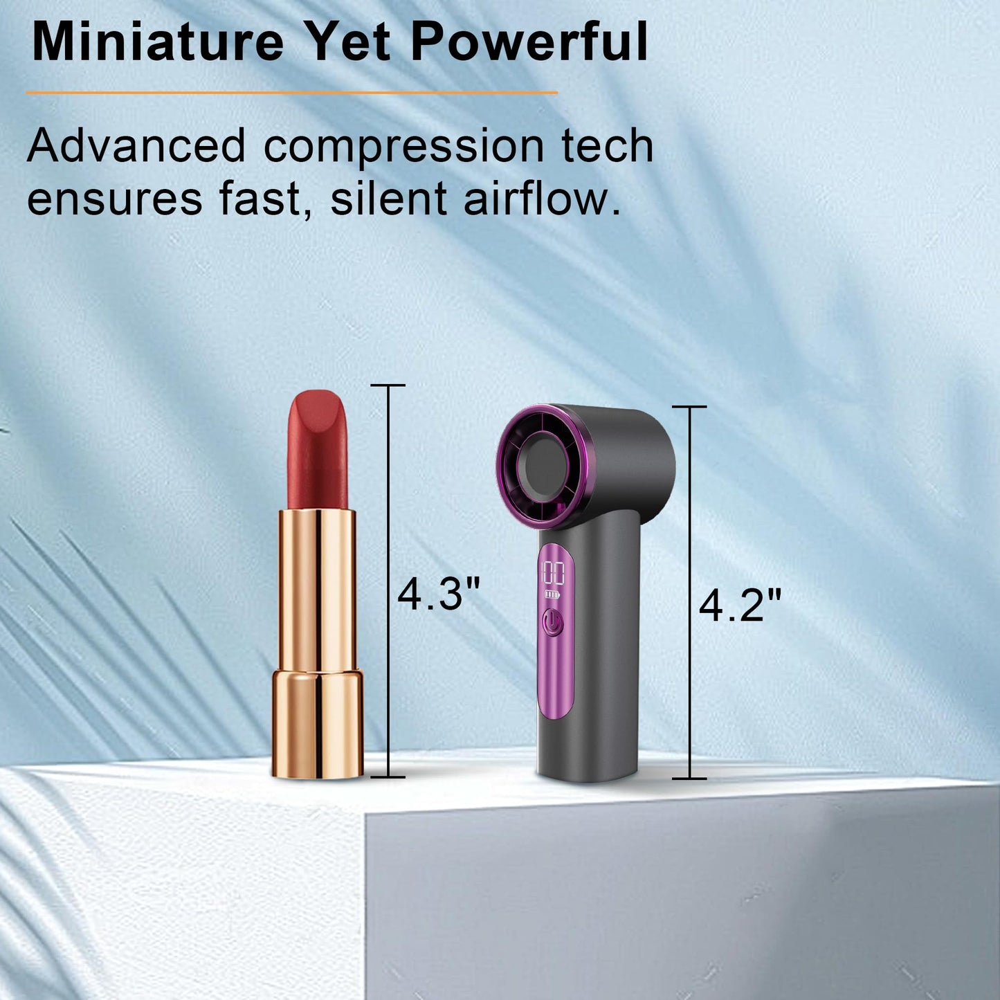 DUILOG iFan, Portable Mini Handheld Fan, Personal Small Turbo Fans Rechargeable for Travel - Gray