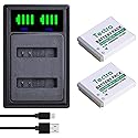 Tectra NB-6L NB-6LH Battery (2-Pack) + LED Dual Charger for Canon PowerShot SX710 HS, SX530 HS, SX510 HS, SX540 HS, SX700 HS, SX610 HS, SX600 HS
