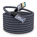 Hisatey USB Extension Cable 20 ft- USB3.0 Extension Cable,Durable Braided Design Type A Male to Female USB Extender for Printer,Keyboard,Mouse,Flash