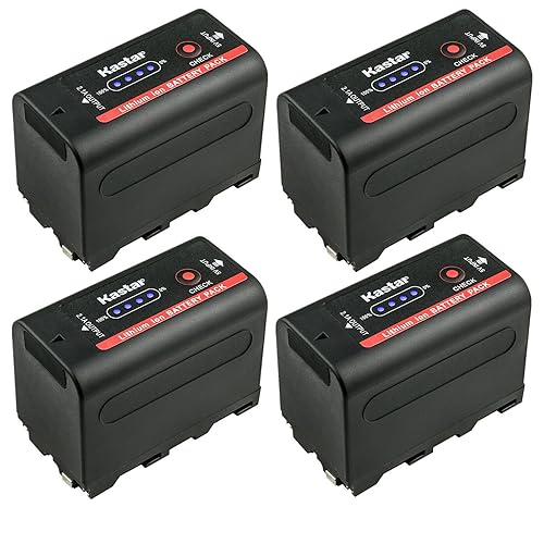 Kastar NP-F780EXP Battery 4-Pack Replacement for NP-F330 NP-F550 NP-F570 NP-F730 NP-F750 NP-F770 NP-F780Exp NP-F930 NP-F950 NP-F960 NP-F970 NP-F970Pro
