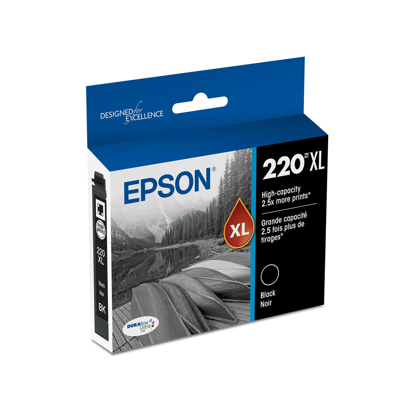 EPSON 220 DURABrite Ultra Ink High Capacity Black Cartridge (T220XL120-S) Works with WorkForce WF-2630,2650, 2660, 2750, 2760 and Expression
