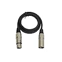 Audio2000'S ADC2037 XLR Male to XLR Female Balanced Microphone/Audio/Recording Cable (Length: 3 Feet)