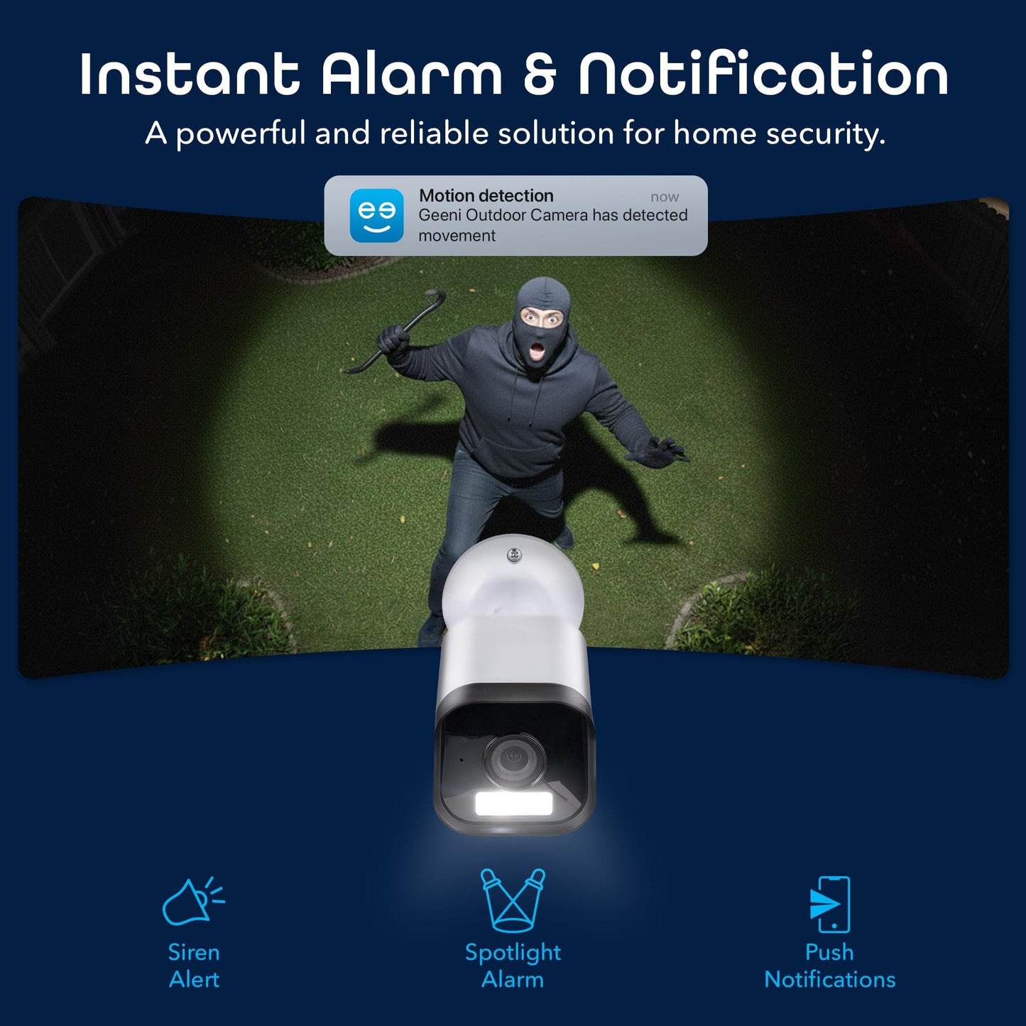 Geeni Hawk 3 4MP Smart Outdoor Security Camera - 2K Ultra HD WiFi Surveillance Camera with Color Night Vision, 30m Long Range, 2-Way Audio, Motion