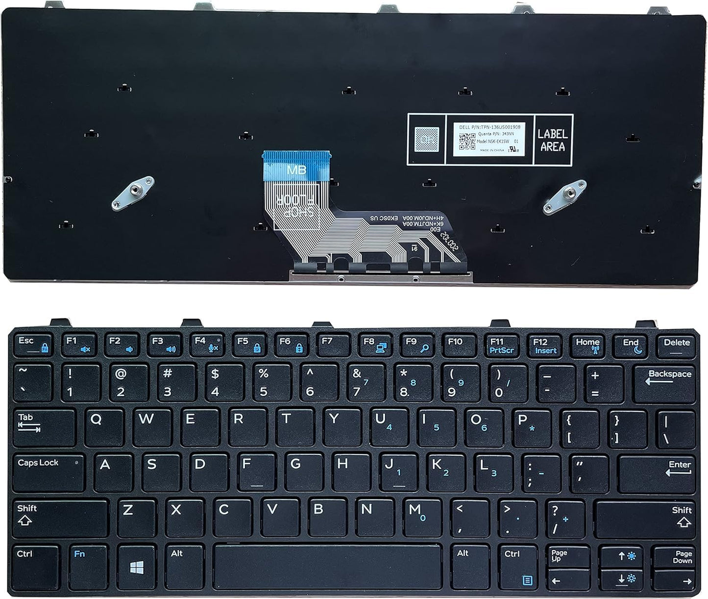 YIJIATech Replacement Keyboard with Screwdriver US Layout for Dell Latitude 3180 3189 3190 3380 Black Border