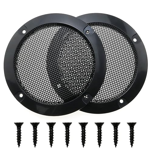 MEETOOT 2pcs Cold Rolled Steel Loudspeaker Net Cover 3" Grill Cover with Mounting Screws for DIY Speaker and Car Speaker
