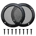 MEETOOT 2pcs Cold Rolled Steel Loudspeaker Net Cover 3" Grill Cover with Mounting Screws for DIY Speaker and Car Speaker