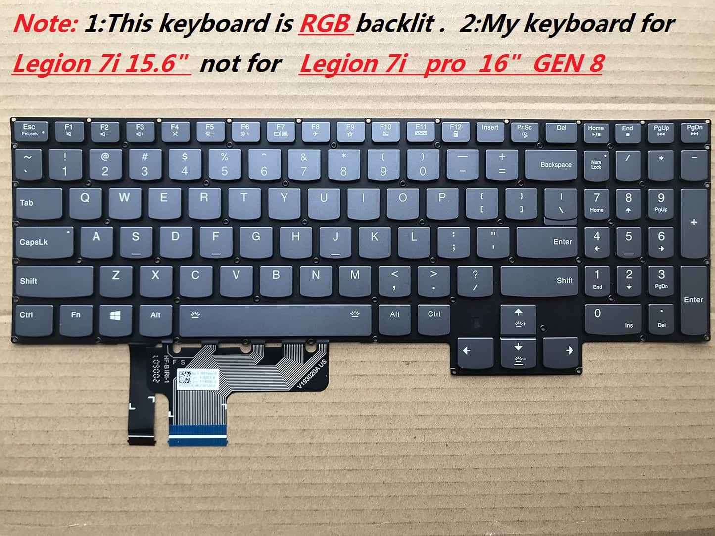 Original New RGB Keyboard for Lenovo Legion 7i 15.6” Gaming Laptop US Backlit(Not for Legion Pro 7i Gen 8 Intel 16?)