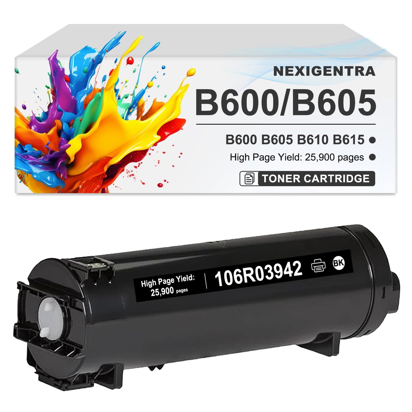 Versalink B600 B605 B610 B615 Toner Cartridge 106R03942 Compatible for Xerox B600 B605 B610 B615 Printers (25,900 Pages, Black)