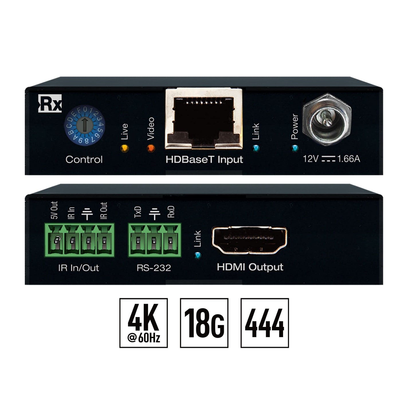 Key Digital KD-X444S (WE-G8R-N-JJNJ): HDMI Over 40m CAT6 HDBaseT Extender Set