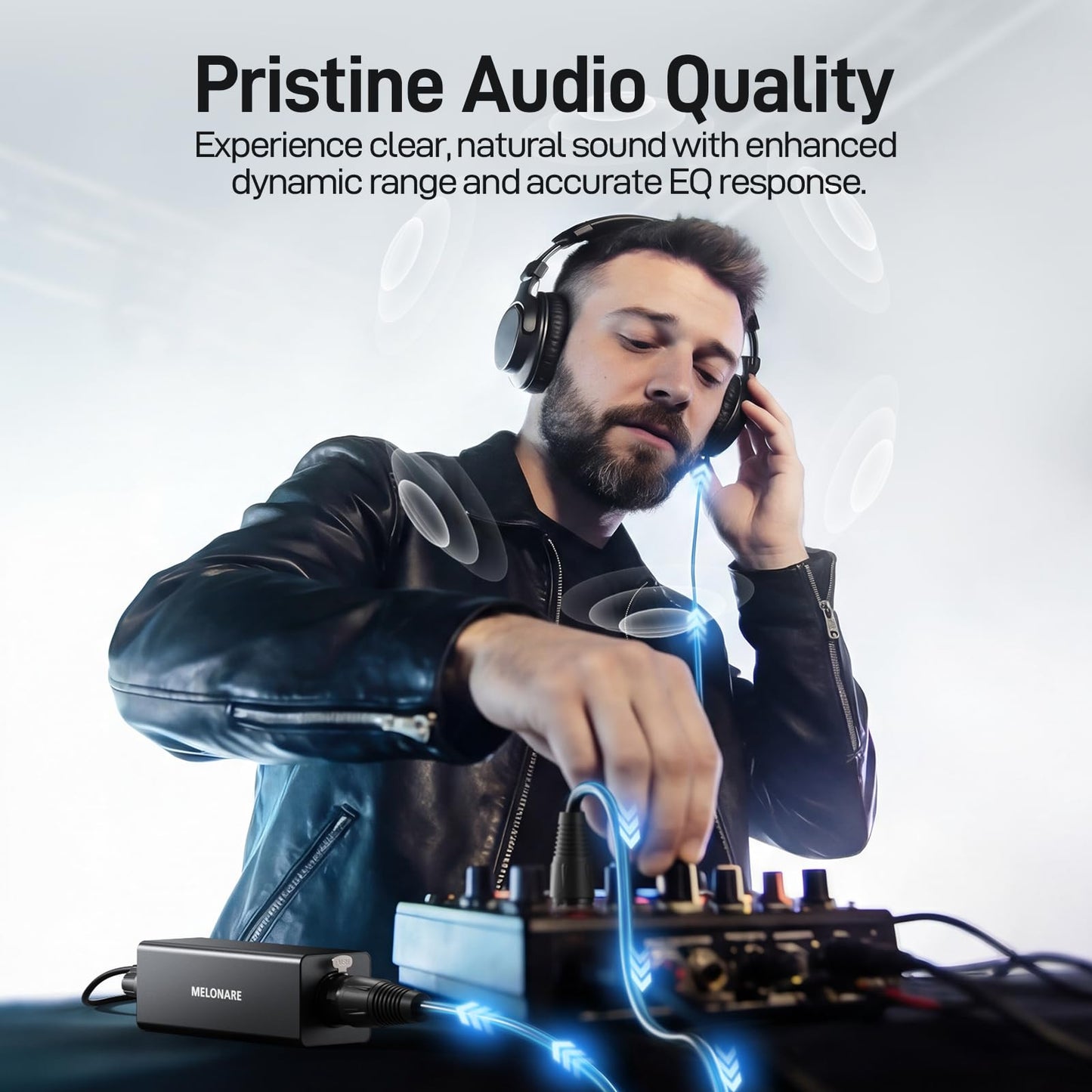 Melonare Portable Wired in-Ear Monitor Amplifier, Headphone Amp with XLR/TRS Inputs, Mono/Stereo Mode & One?Touch Mute Control, in-Ear Monitor System