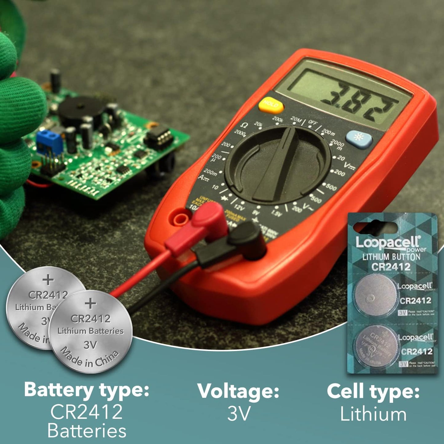 LOOPACELL CR2412 CR 2412 Lithium 3V 5 Batteries