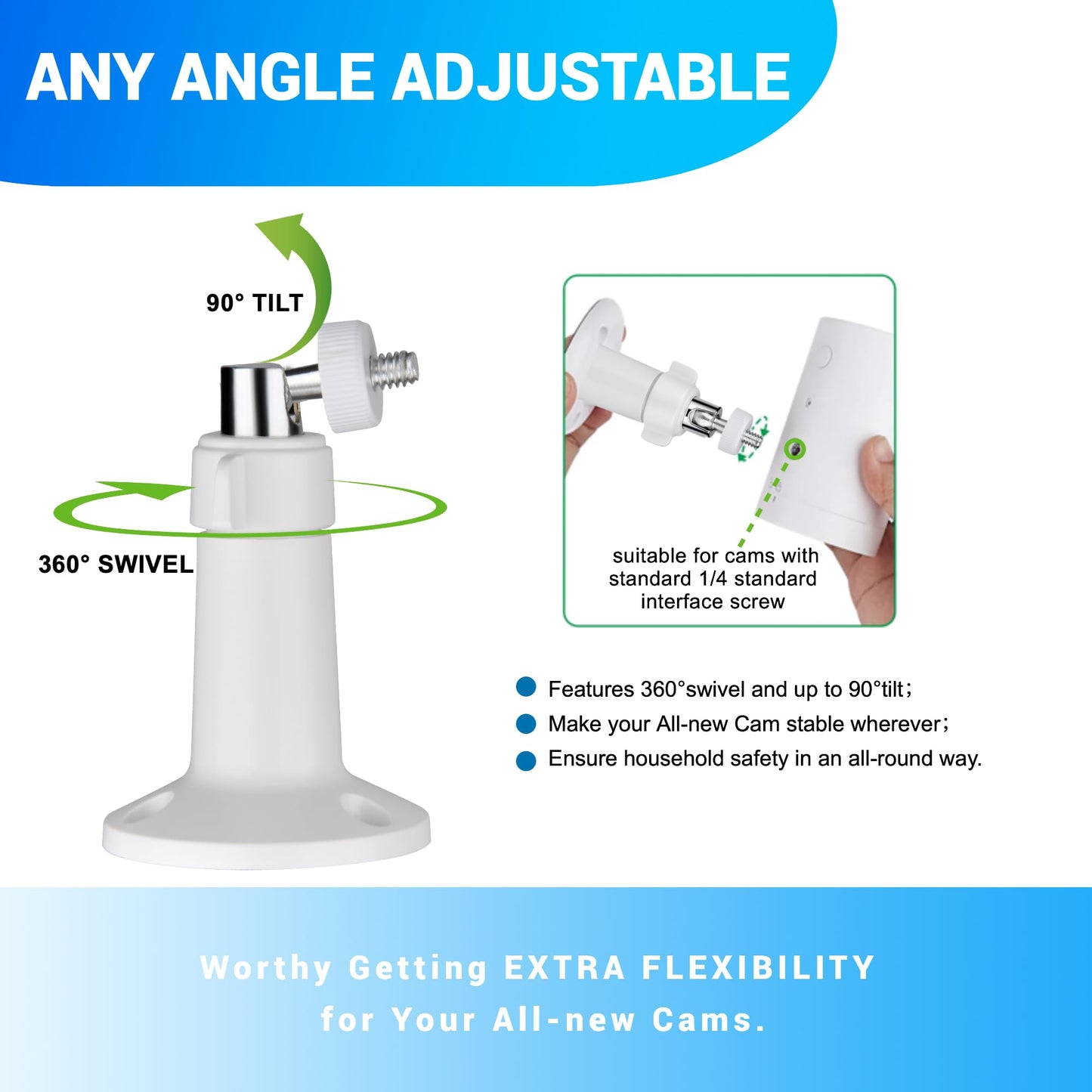 Arlo Wall Mount - Pro/Ultra/3/4/Spotlight Camera, Indoor/Outdoor Mounting Bracket (2pack, White)