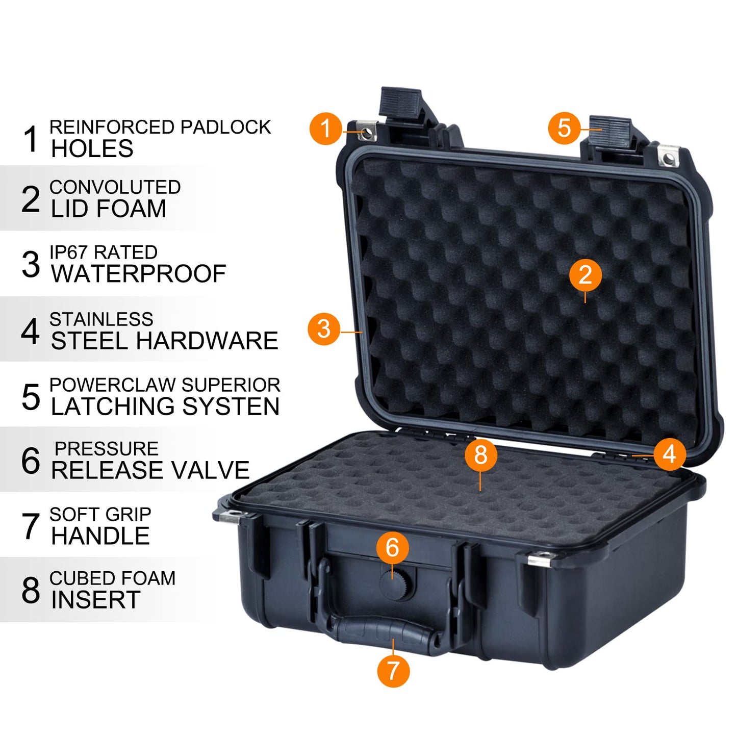 MEIJIA Portable All Weather Waterproof Protective Case,Hard Case,Camera Case With Customized Fit Foam,Fit Use