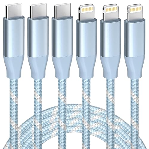 USB C to Lightning Cable 3 Pack 6FT Apple MFi Certified iPhone Fast Charger Fast Charging Type c to Lightning Cable for iPhone 14 13 12 11 Pro Max Xr…