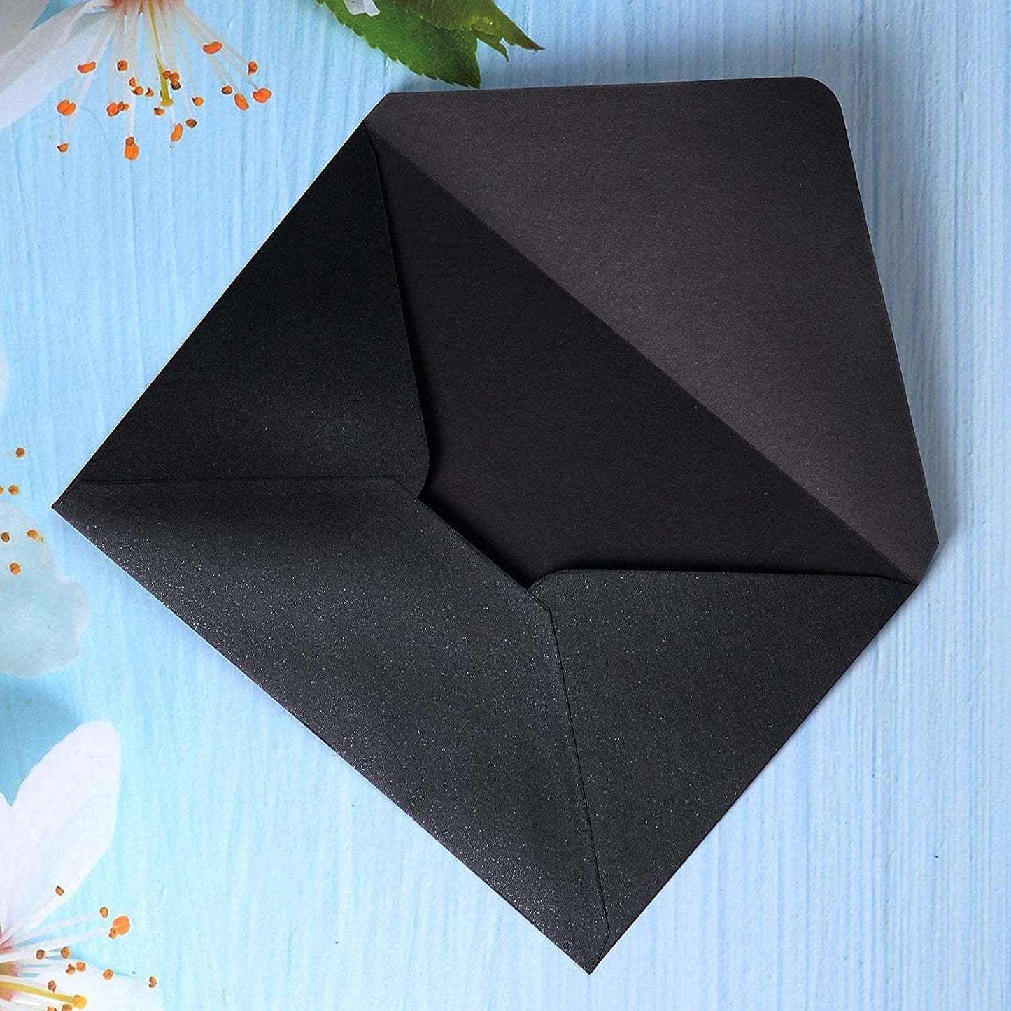 PONATIA 50 Pieces/Lot A7 Silver Glitter Envelopes, 5.25 x 7.5'', Perfect for 5x7'' Weddings, Invitation Cards,Graduation Invite