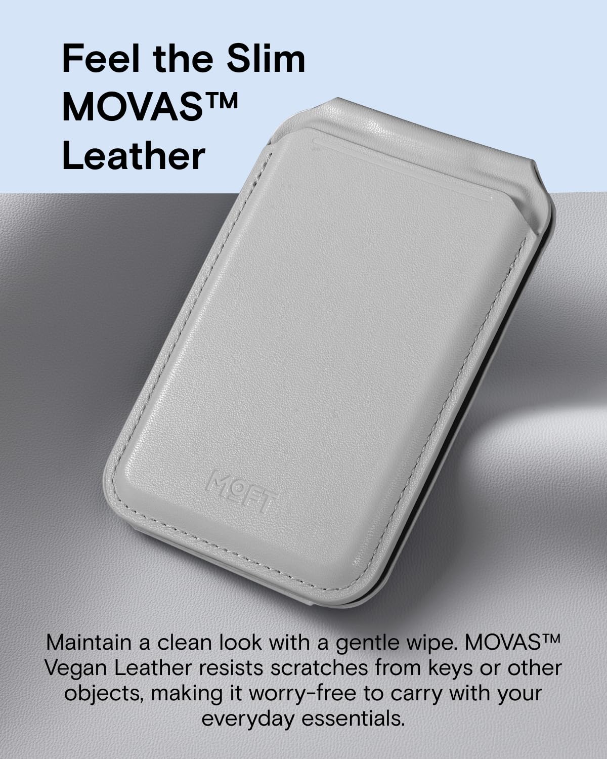 MOFT MagSafe Wallet, Card Holder Fit 1-2 Cards, Strong Magnetic Phone Stand with Angle Adjustment, MOVAS Vegan Leather Phone Wallet for iPhone