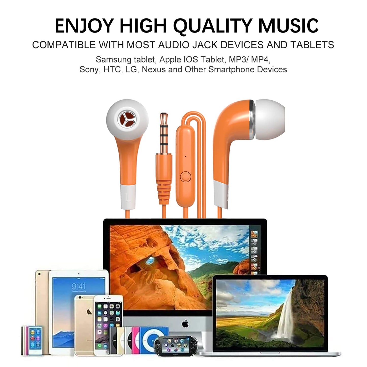 SP SOUNDPRETTY Bulk Earbuds with Microphone 10 Pack, Wired Earbuds Earphones Multicolor Headphones with mic for Kids for School for Classroom Students