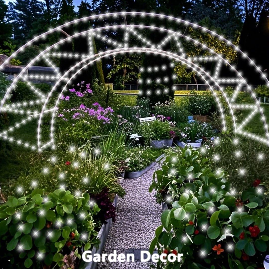 QITONG 2 Pack Upgraded PVC Solar Fairy Lights White, Each 33ft 100 LED String Lights Outdoor Waterproof, 8 Modes Solar Twinkle Mini Lights