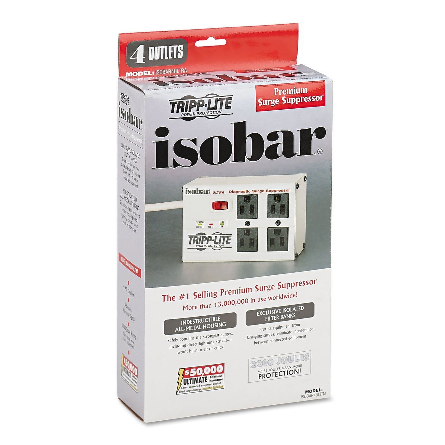 Tripp Lite ISOBAR4ULTRA ISOBAR4ULTRA Isobar Surge Suppressor, 4 Outlets, 6 ft Cord, 3330 Joules