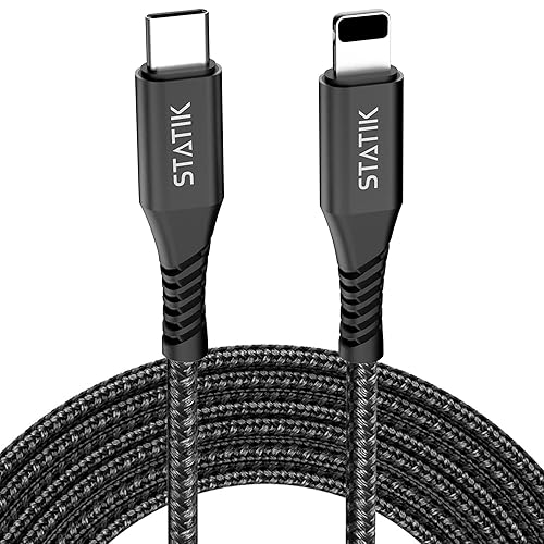 Statik Durabraid 27W Apple iPhone Charger USB C for Rapid Data Transfer, Apple USB C Cable w Durable Nylon Braided, Apple Fast Charger iPhone…