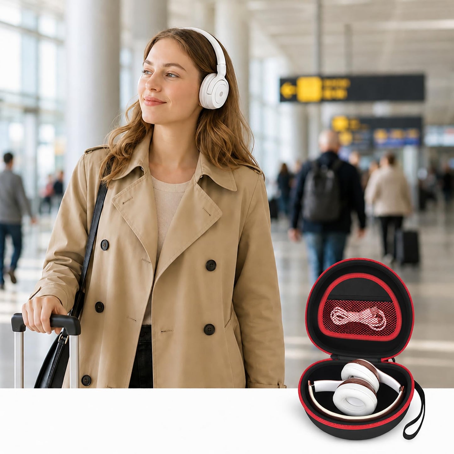 Headphone Case for Picun B8 P26/ for Beats Solo 4, Studio Pro, Solo3, Studio3 On-Ear Headphones More Foldable Bluetooth Wireless Headset (Extra Large)