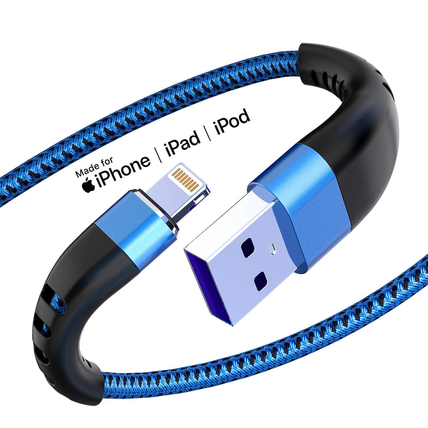 Essri 2Pack for iPhone Charger Cord 6FT, Lighting Cable 6 Feet to USB Charging Cable, Nylon Braided Charging Cord 6 Foot Compatible with iPhone 14 13…