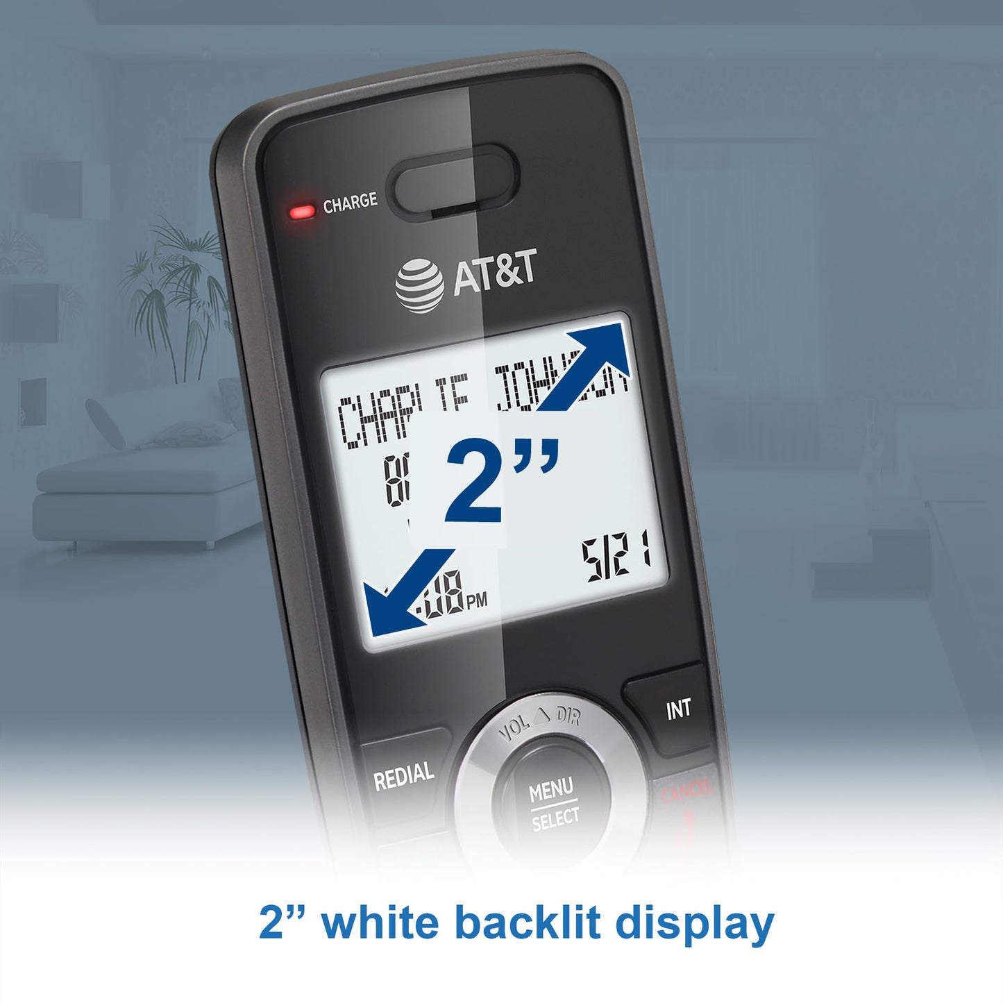 AT&T GL2101-2 DECT 6.0 2-Handset Cordless Phone with Call Block & Caller ID - Full-Duplex Handset Speakerphone, 2" White Backlit Display, Lighted