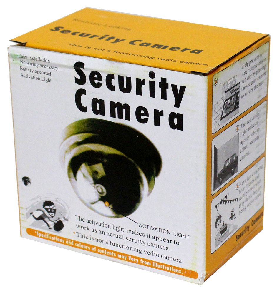 ToolUSA Anti-Theft Dummy Security Camera | Black Mirror Finish | Realistic Blinking Activation Light | Versatile Indoor & Outdoor Use | 4.5" (11.4 cm)