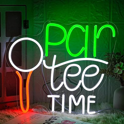 LMSIGNLY Golf Neon Sign for Wall Decor Golfing Neon Light Par Tee Time Golf LED Neon Sign Golf Ball LED Neon Light for Bedroom Golf Club Sports Room