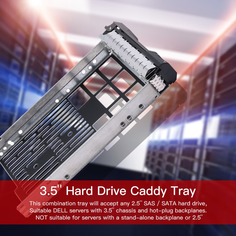 mveohos 3.5" SAS/SATA Hard Drive Tray Caddy with 2.5" HDD Adapter SSD SAS SATA Bracket for Dell Poweredge R320, R420, R720, T320, T420, T620 Servers
