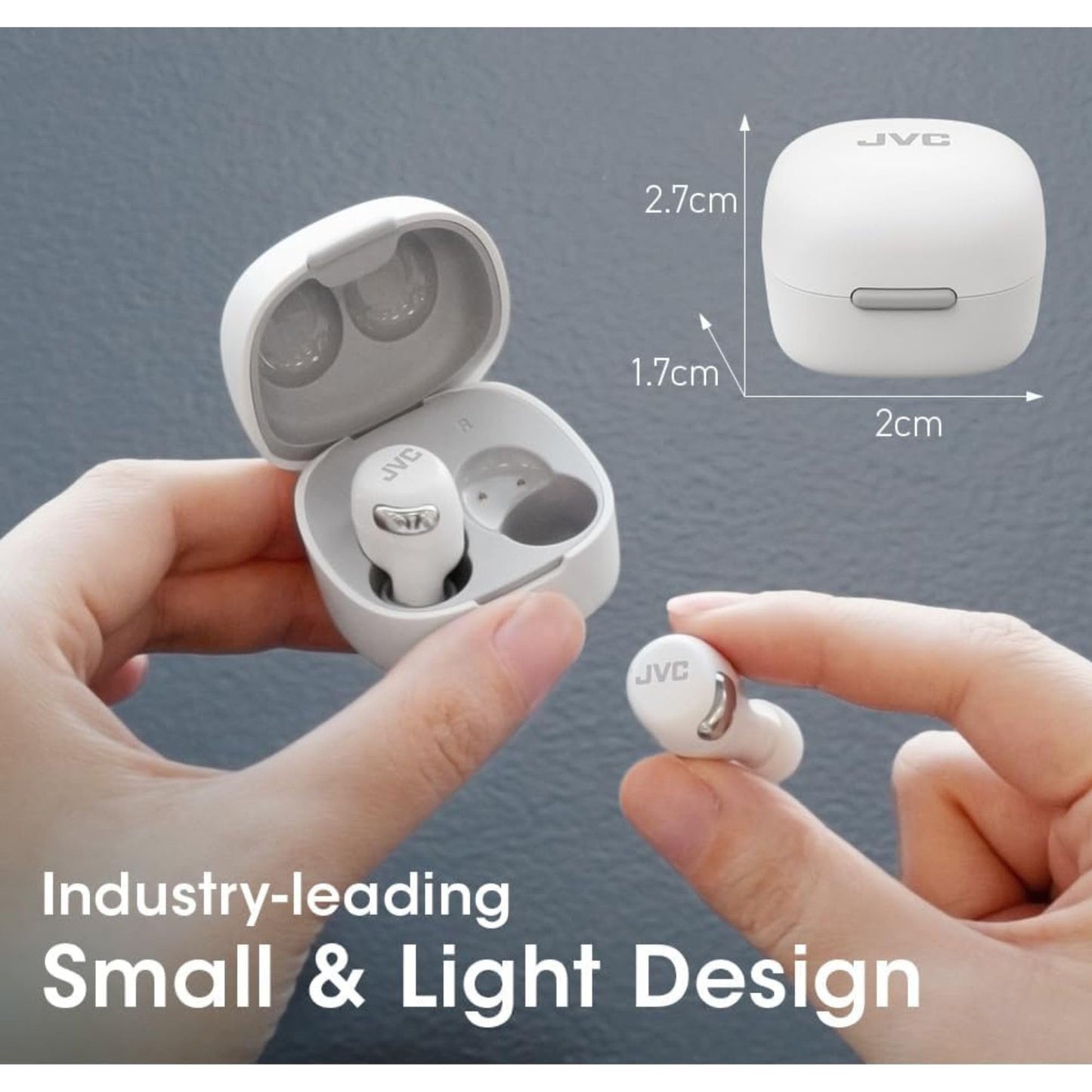 JVC True Wireless Compact Earbuds - Active Noise Cancelling, Up to 27 Hours Playback, Low Latency Mode - IPX4 Sweat/Rain Proof, Quick Charge Case, Mic