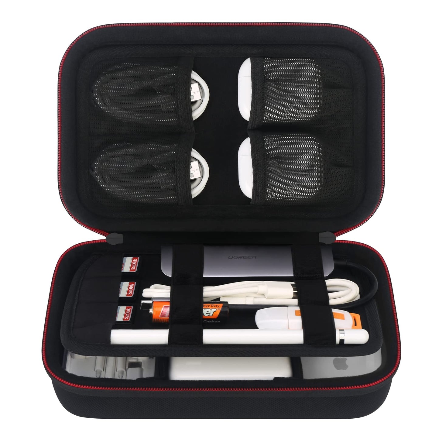 Elonbo Hard Travel Cords Organizer Universal Small Electronic Accessories Carrying Case for Chargers Cables MacBook Adapter Magic Mouse Apple Pencil