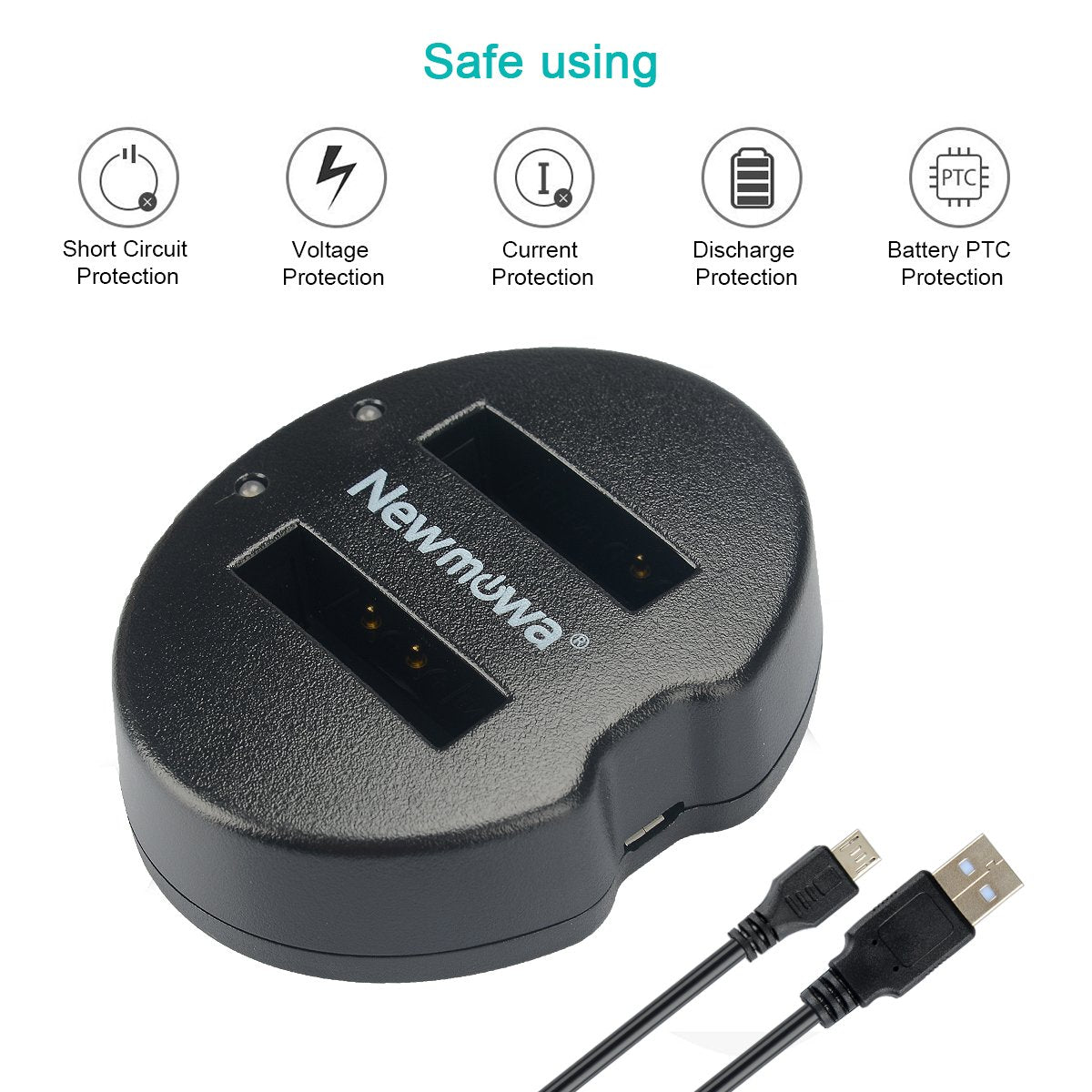 EN-EL12 Newmowa Replacement Battery (2-Pack) and Dual USB Charger for Nikon EN-EL12 and Nikon Coolpix AW100 AW100s AW110 AW110s AW120 P330 P340 S310