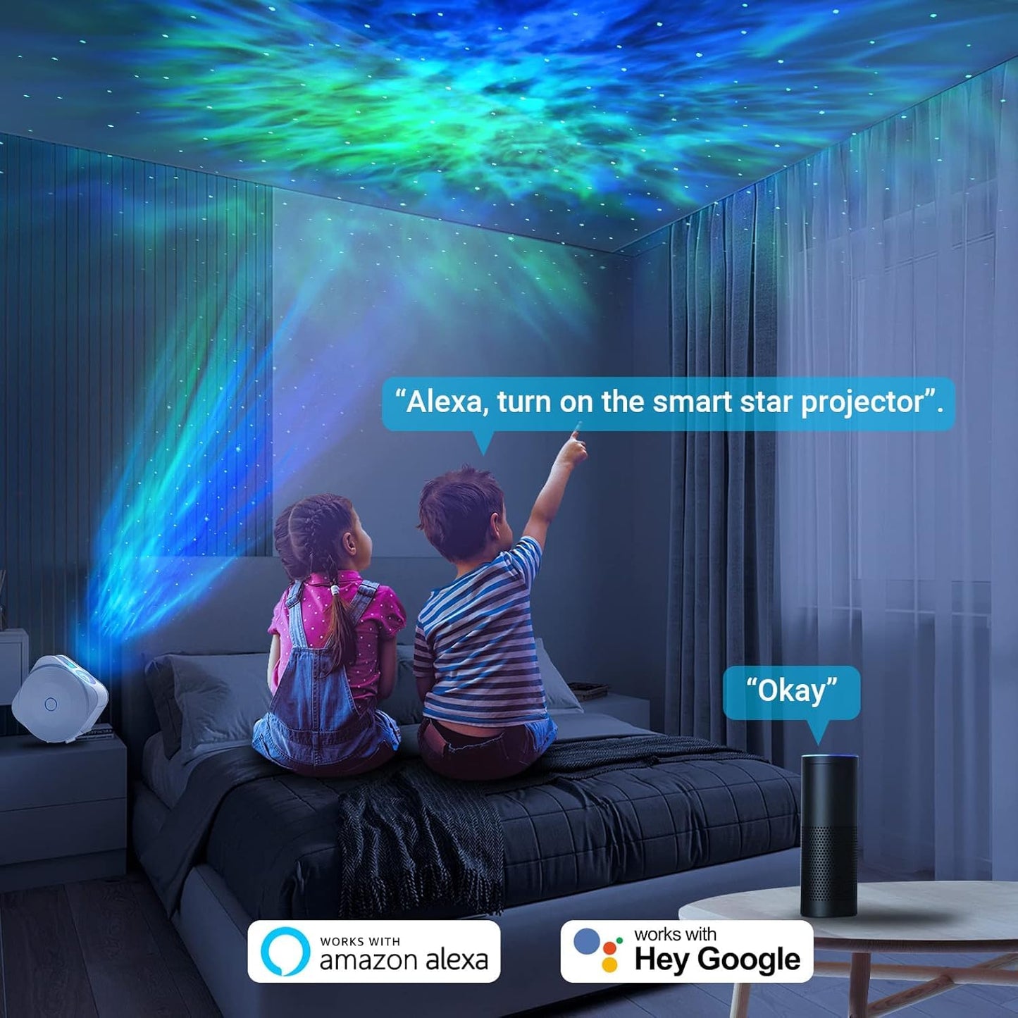 Galaxy Projector,Star Projector Galaxy Light,Northern Lights Projector,Aurora Starlight Projector,Rotatable Nebula Lamp,Smart APP&Voice Control,24H